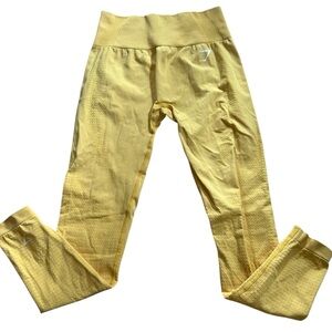 Gymshark Womens Yellow Seamless Active Leggings sz Small